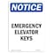 Signmission OSHA Notice, 5" Height, Emergency Elevator Keys Sign, 5" X 3.5", Portrait OS-NS-D-35-V-11784 - alternate 1
